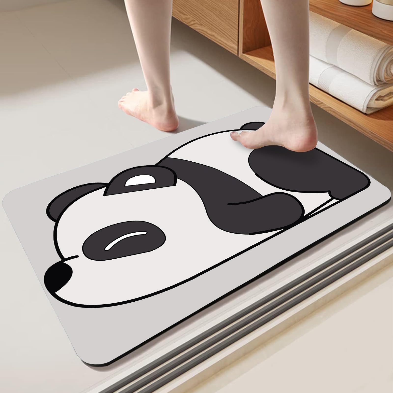 【速乾吸水珪藻土マット】 パンダ 40*30