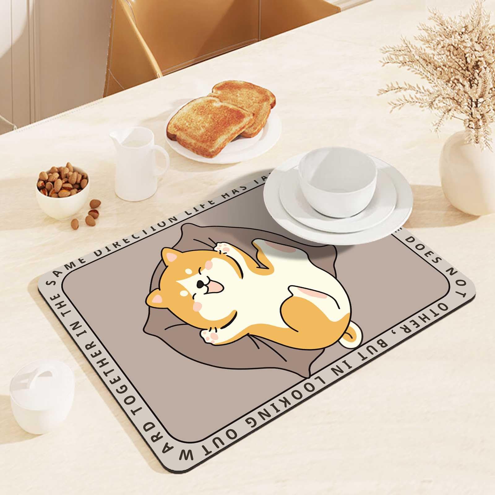 【速乾吸水珪藻土マット】 犬　40*30